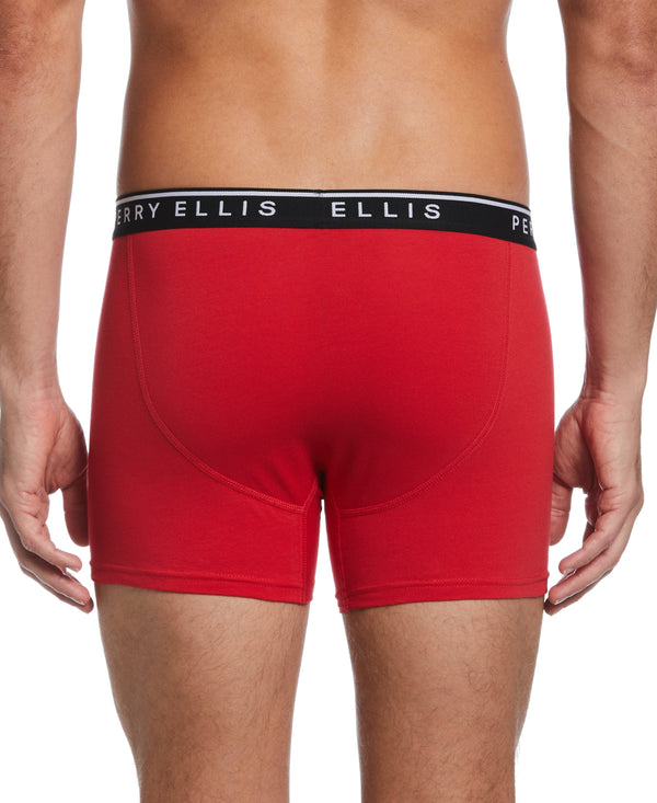 Perry Ellis 4-Pack Cotton Stretch Boxer Brief Black
