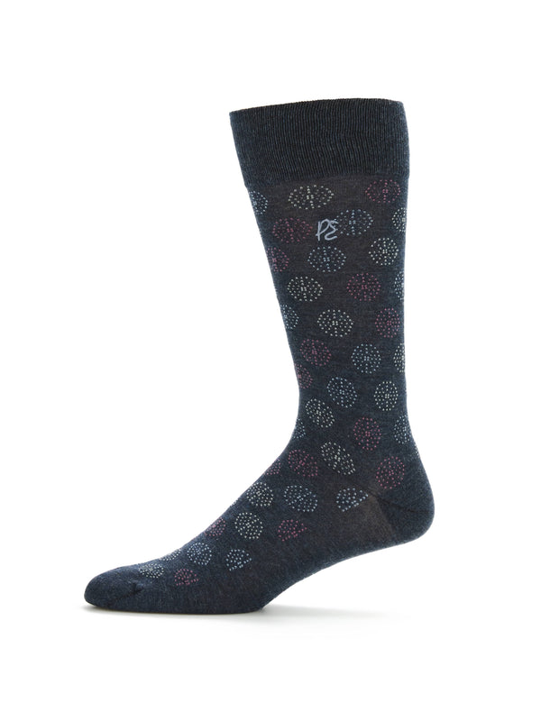 perry ellis Bamboo Fashion Medallion Socks Denim Heather