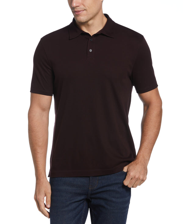 Perry Ellis Big & Tall Interlock Solid Polo Dark Denim
