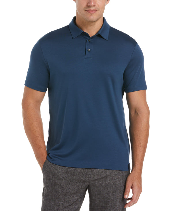 perry ellis Big & Tall Interlock Solid Polo Dark Denim