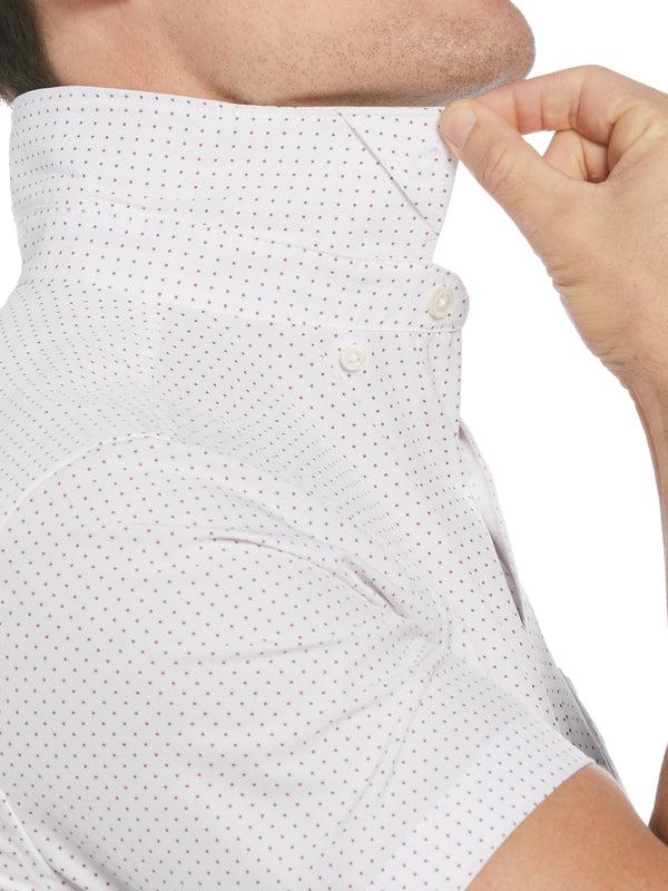 Perry Ellis Big & Tall Total Stretch Dot Print Shirt Aztec