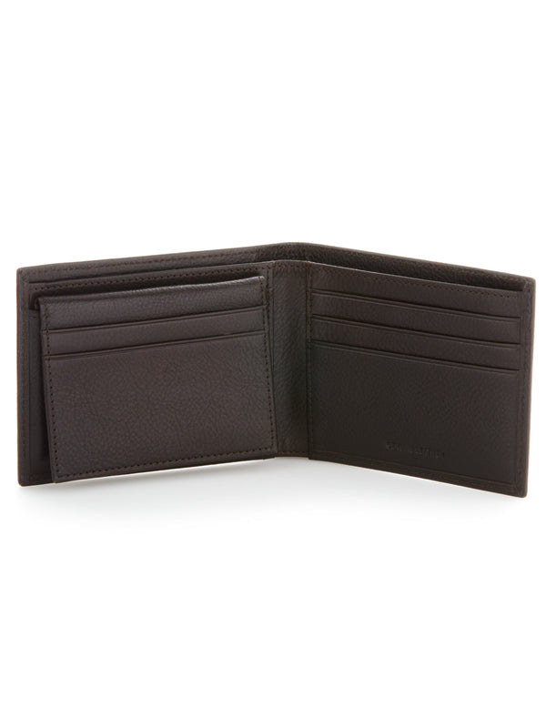 Perry Ellis Brown Genuine Leather Glazed Wallet Brn