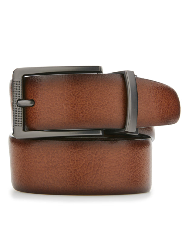 perry ellis Burnished Reversible Leather Belt Black/Brown