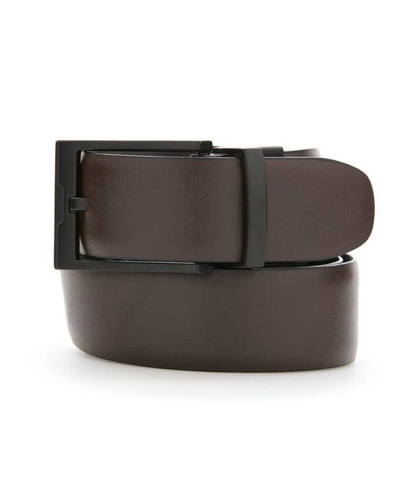 Perry Ellis Cap Reversible Leather Belt Black/Brown