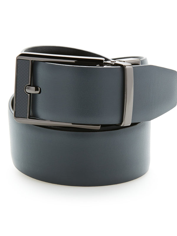 perry ellis Carbon Leather Reversible Belt Black/Blue