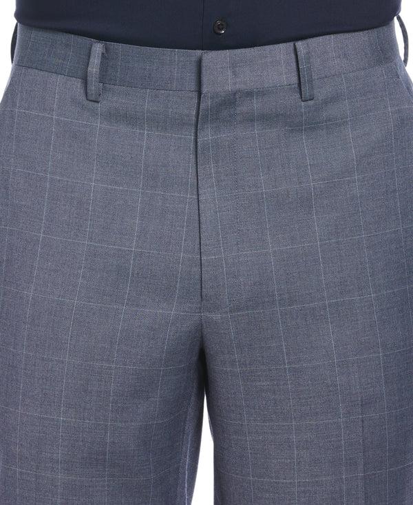 Perry Ellis Classic Fit Plaid Suit Pant Gray Blue Plaid