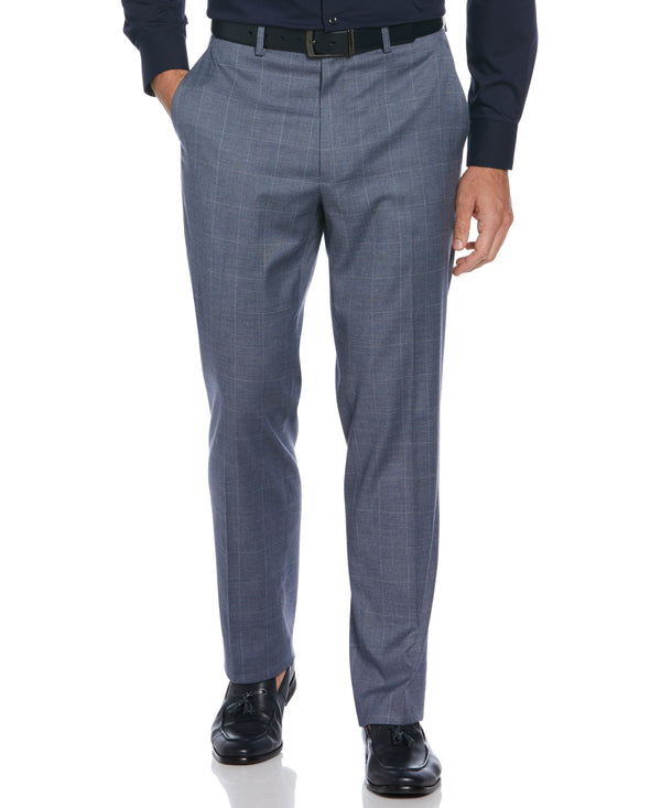 perry ellis Classic Fit Plaid suit Pant Gray Blue Plaid