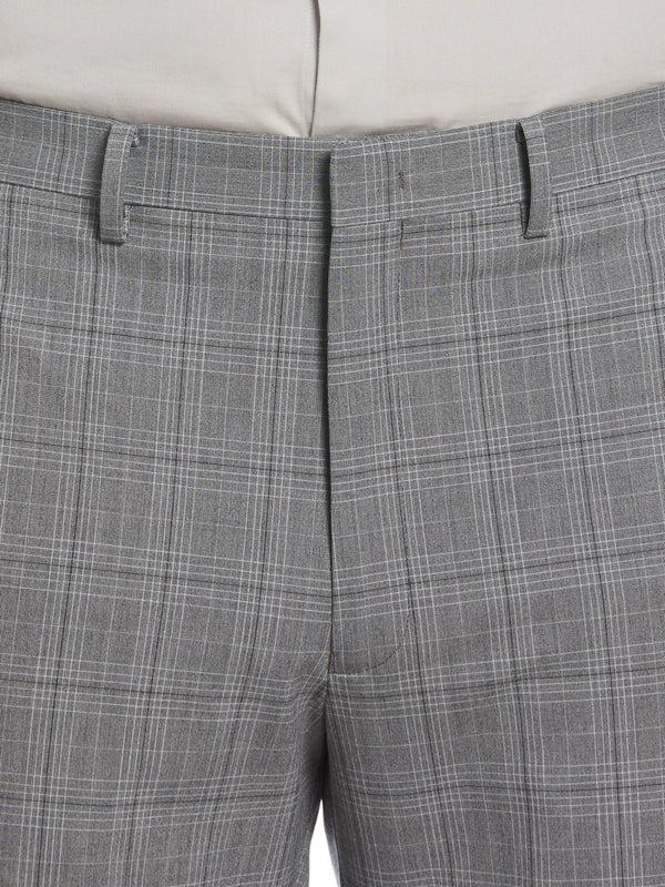 Perry Ellis Classic Fit Stretch Plaid Suit Pant Grey