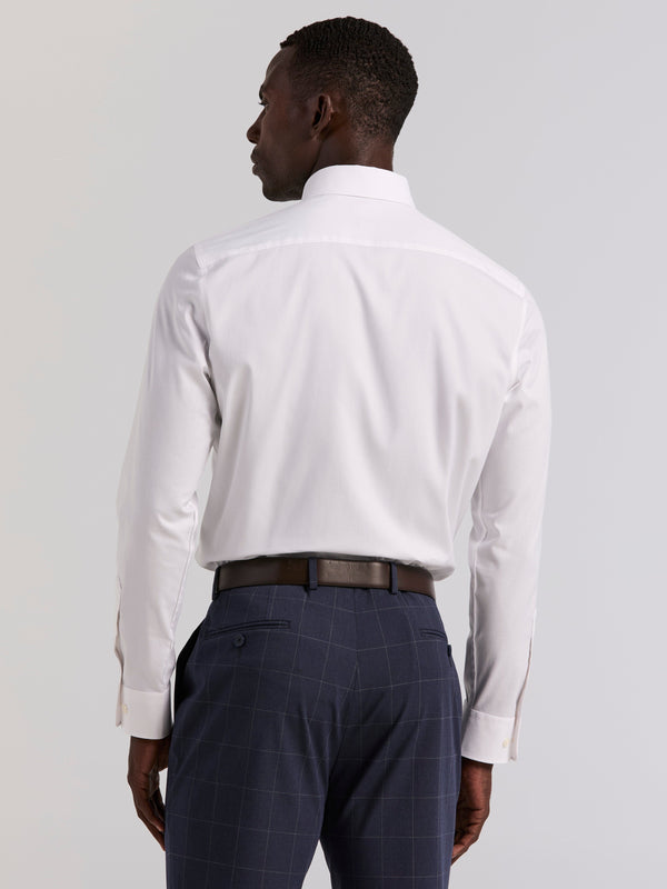 Perry Ellis Cotton Dobby Slim Fit Dress Shirt Bright White