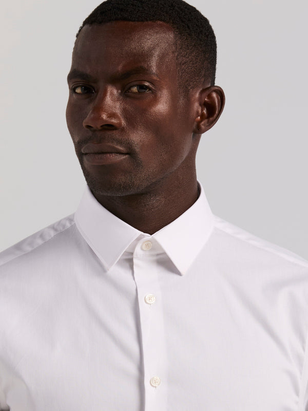 Perry Ellis Cotton Dobby Slim Fit Dress Shirt Bright White
