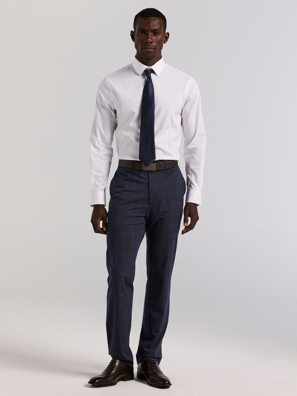 Perry Ellis Cotton Dobby Slim Fit Dress Shirt Bright White