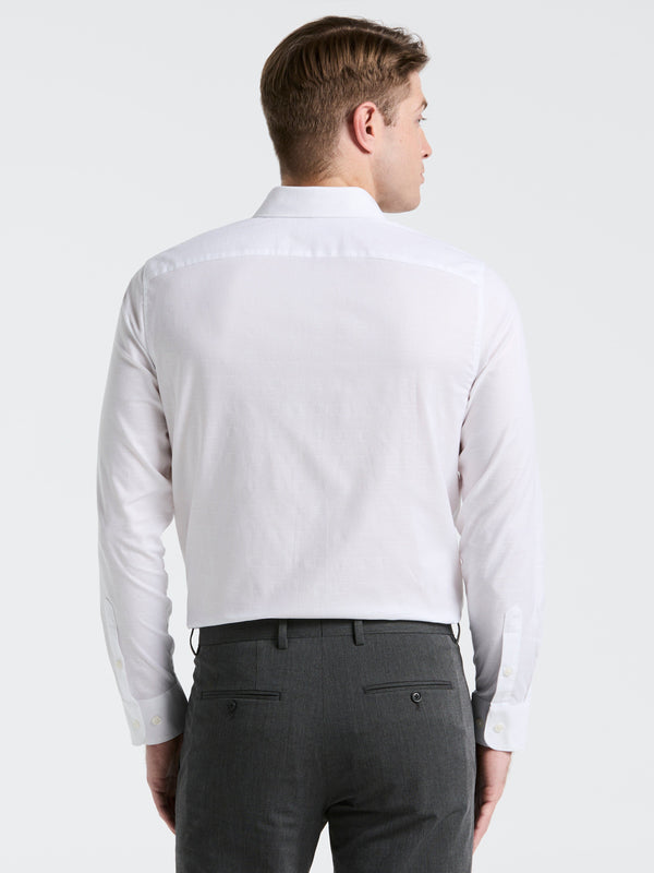 Perry Ellis Cotton Dobby Untucked Shirt Bright White
