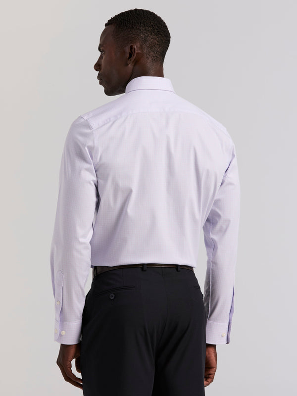 Perry Ellis Cotton Mini Plaid Slim Fit Dress Shirt Orchid Petal