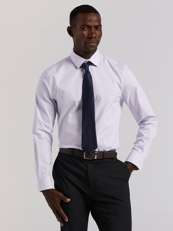 perry ellis Cotton Mini Plaid Slim Fit Dress Shirt Orchid Petal