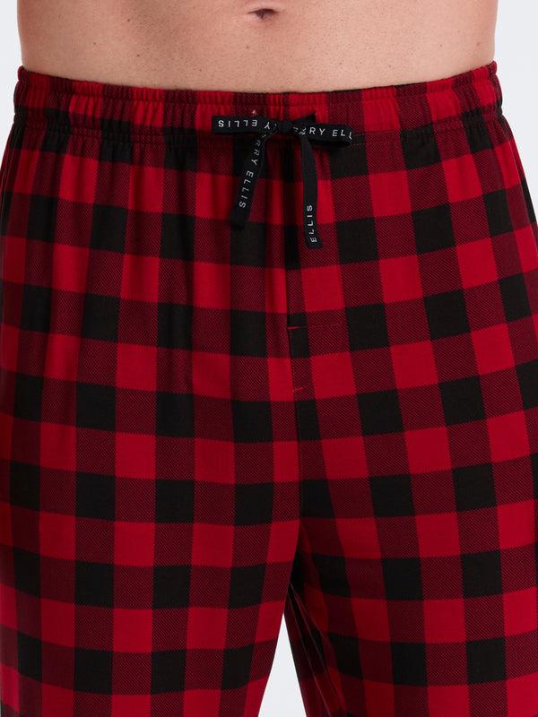 Perry Ellis Deluxe Touch Buffalo Plaid Sleep Pant Chili Pepper