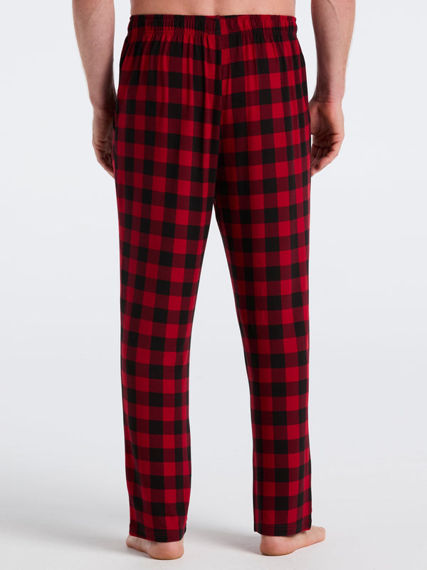 Perry Ellis Deluxe Touch Buffalo Plaid Sleep Pant Chili Pepper