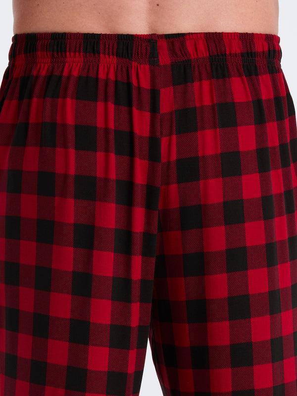 Perry Ellis Deluxe Touch Buffalo Plaid Sleep Pant Chili Pepper