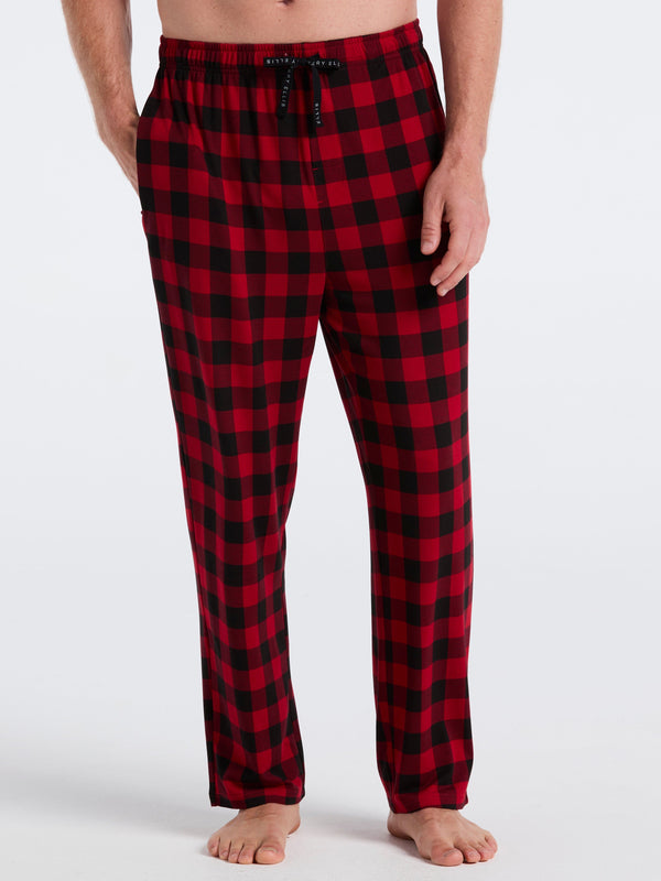perry ellis Deluxe Touch Buffalo Plaid Sleep Pant Chili Pepper