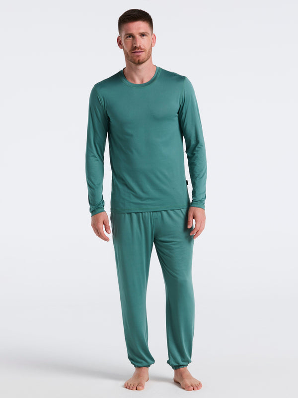 Perry Ellis Deluxe Touch Crew Neck Lounge Shirt Sagebrush Green