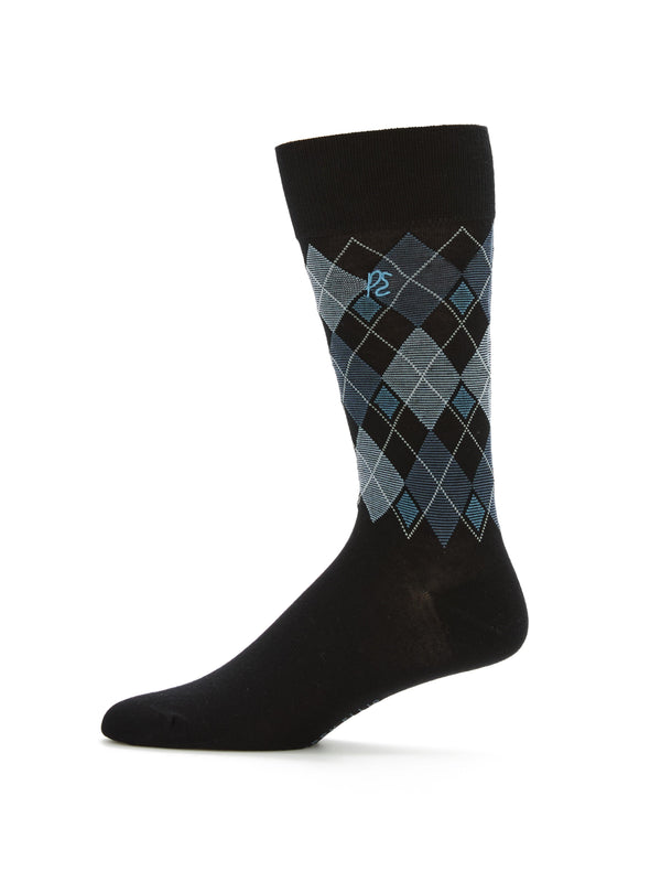 Perry Ellis Diamond Print Bamboo Socks Dark Sapphire