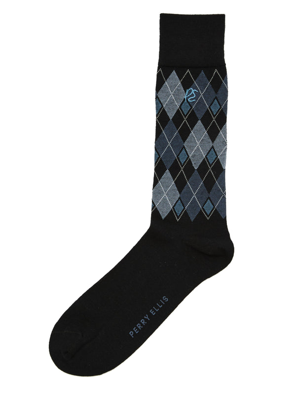 Perry Ellis Diamond Print Bamboo Socks Dark Sapphire