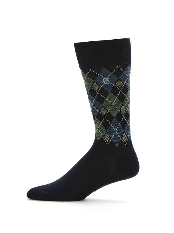 perry ellis Diamond Print Bamboo Socks Dark Sapphire
