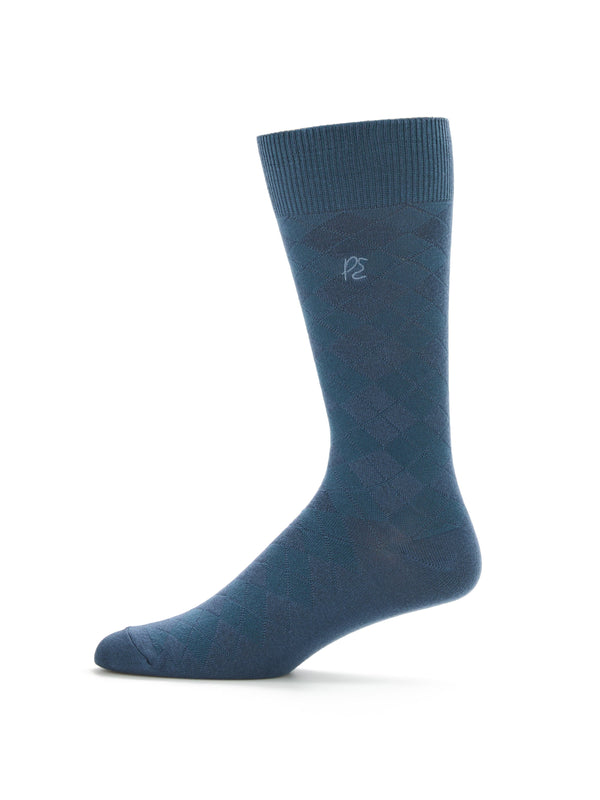 perry ellis Diamond Stitch Logo Socks Vintage Indigo