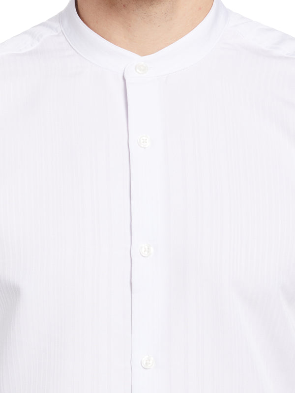 Perry Ellis Dobby Banded Stretch Collar Shirt Bright White