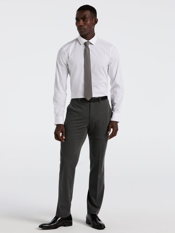 Perry Ellis Dobby Cotton Stretch Slim Fit Shirt Bright White