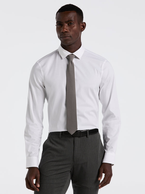 perry ellis Dobby Cotton Stretch Slim Fit Shirt Bright White