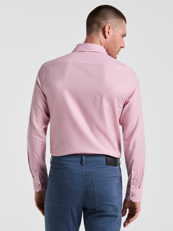 Perry Ellis Dobby Micro Diamond Print Dress Shirt Faded Rose