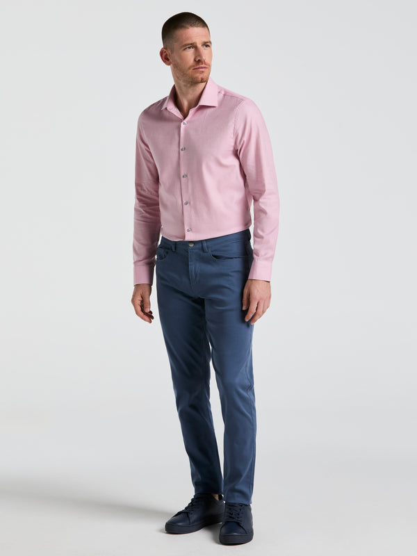 Perry Ellis Dobby Micro Diamond Print Dress Shirt Faded Rose