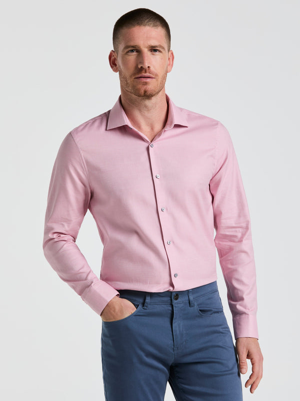 perry ellis Dobby Micro Diamond Print Dress Shirt Faded Rose