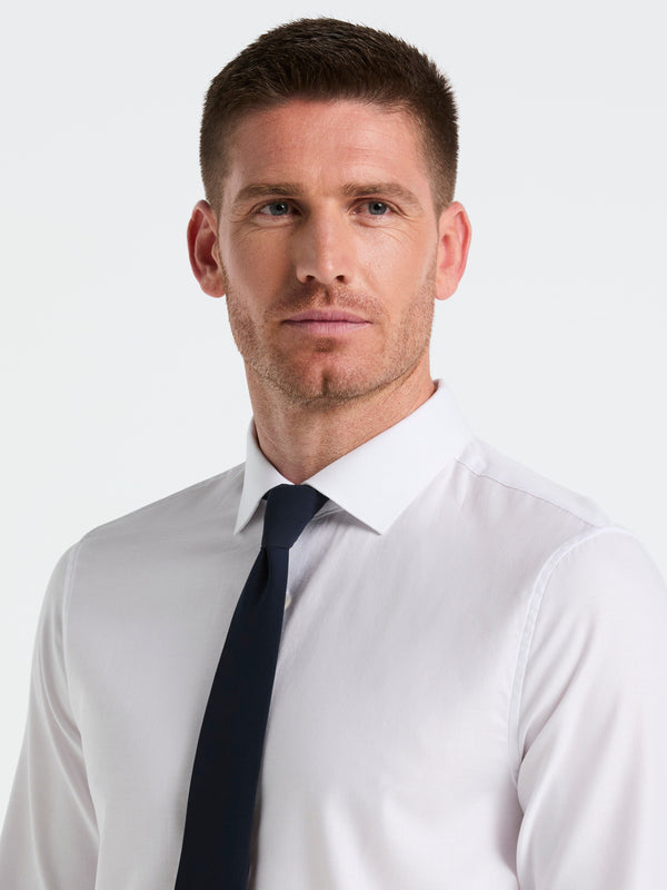 Perry Ellis Dobby Micro Diamond Print Dress Shirt White