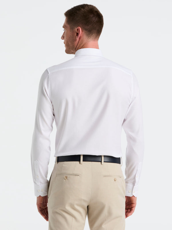 Perry Ellis Dobby Micro Diamond Print Dress Shirt White