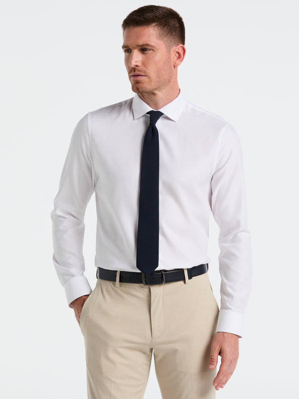 perry ellis Dobby Micro Diamond Print Dress Shirt White