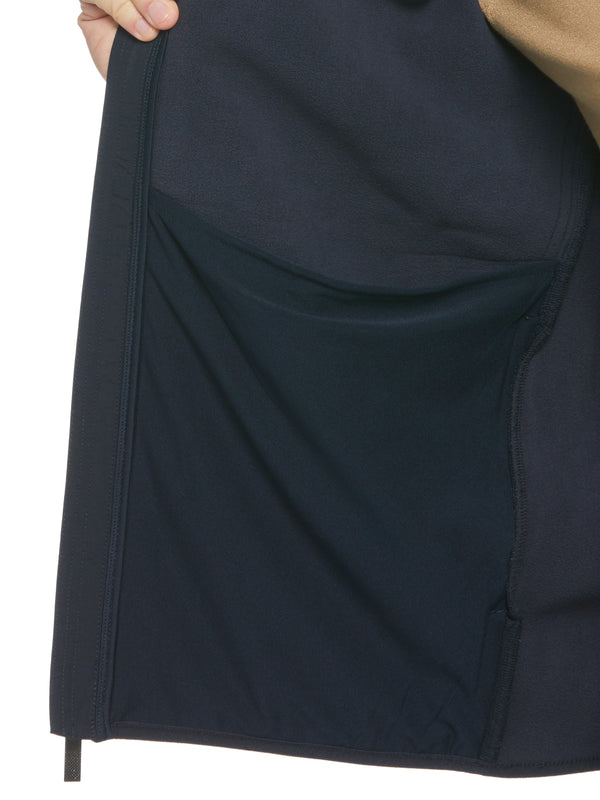 Perry Ellis Heathered Full Zip Mock Neck Fleece Jacket Dark Sapphire