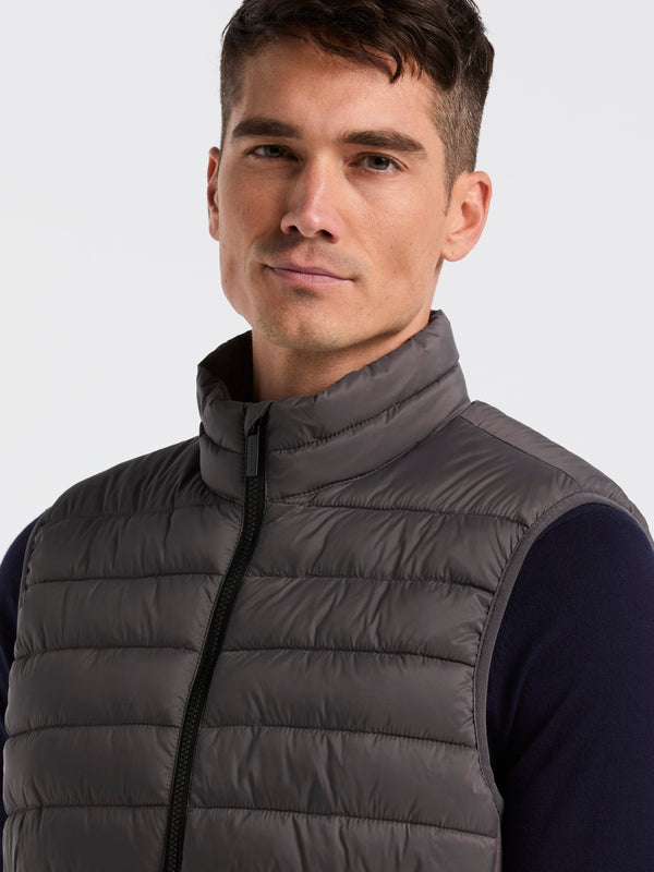 Perry Ellis Hybrid Lightweight Puffer Vest Granite Gray