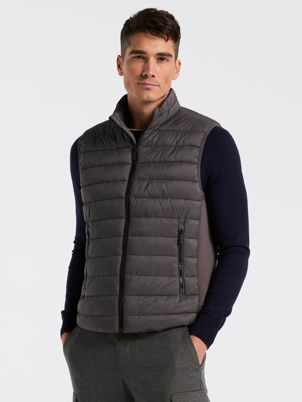 perry ellis Hybrid Lightweight Puffer Vest Granite Gray