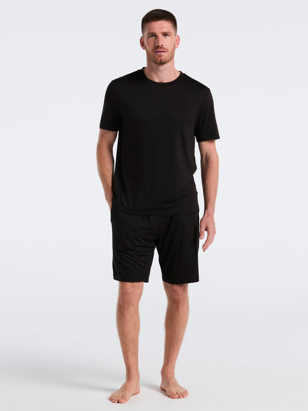 Perry Ellis Jersey Crew Neck Sleep Top Black Beauty