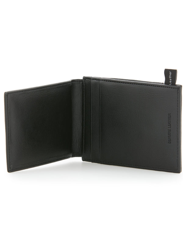 Perry Ellis Leather Magnetic Card Case Wallet Black