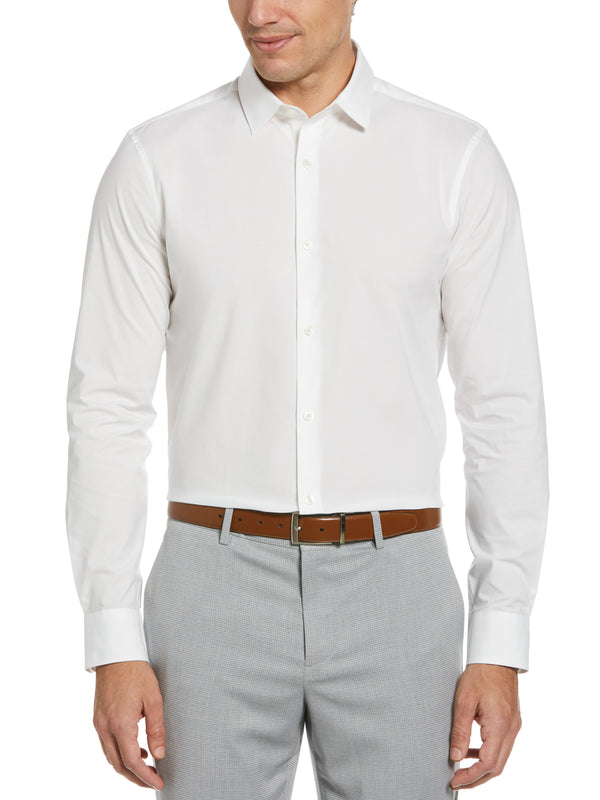 Perry Ellis Luxury Cotton Poplin Dress Shirt Bright White
