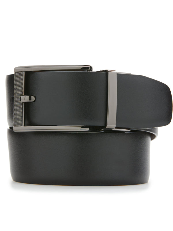 Perry Ellis Mesh Buckle Reversible Leather Belt Black/Brown