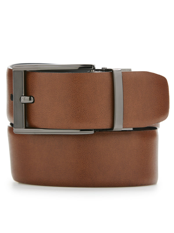 perry ellis Mesh Buckle Reversible Leather Belt Black/Brown