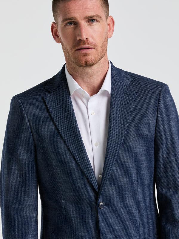 Perry Ellis Mini Houndstooth Pattern Sportcoat Blue