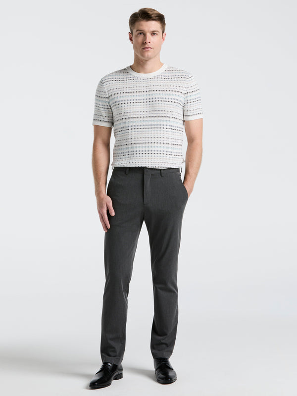 perry ellis Multi Color Geometric Print Crew Sweater Dark Sapphire