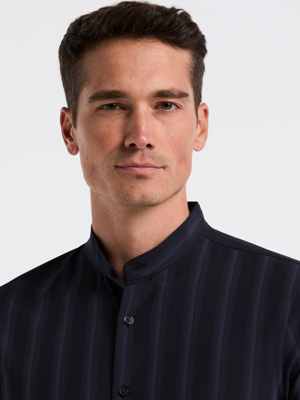 Perry Ellis Ombre Stripe Slim Fit Long Sleeve Shirt Dark Sapphire