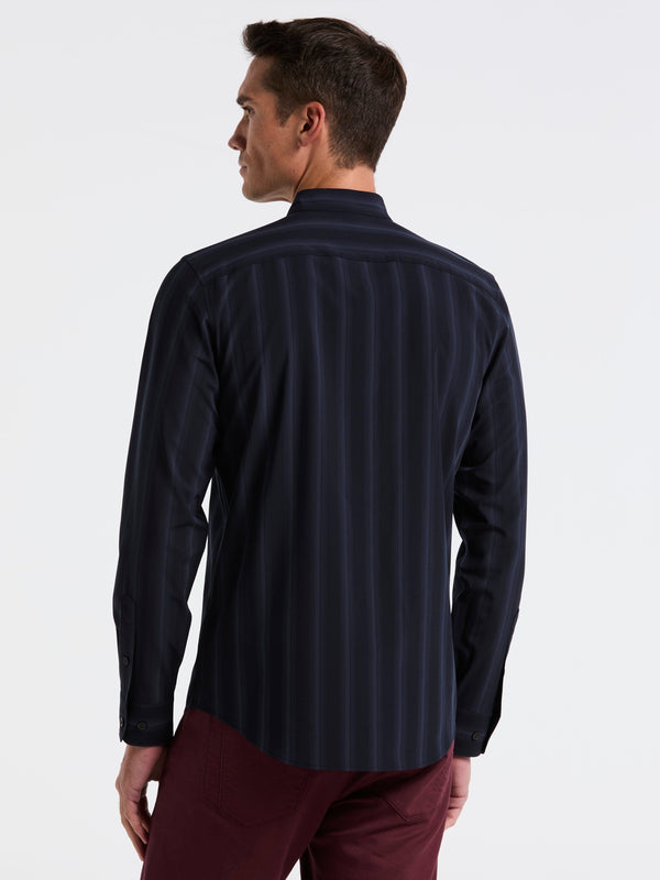 Perry Ellis Ombre Stripe Slim Fit Long Sleeve Shirt Dark Sapphire