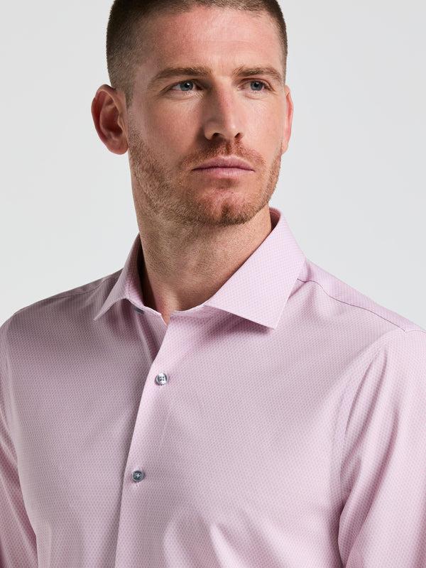 Perry Ellis Performance Tech Geo Print Dress Shirt Faded Rose