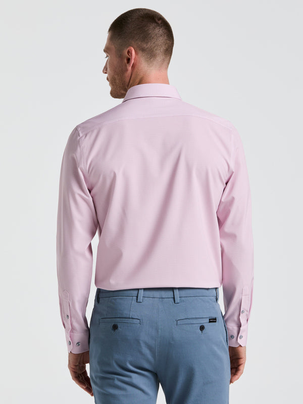 Perry Ellis Performance Tech Geo Print Dress Shirt Faded Rose